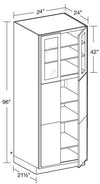 U242496PFG - Glasgow Polar White - Utility 24"x24"x96" - Double Door Prepped For Glass