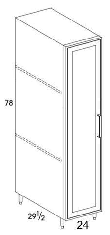 U247828L - Shaker White - Outdoor Tall Cabinet - Single Door - Special Order
