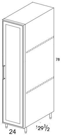 U247828R - Shaker White - Outdoor Tall Cabinet - Single Door - Special Order