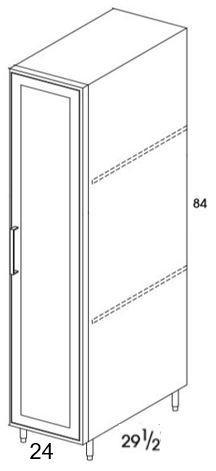 U248428R - Shaker White - Outdoor Tall Cabinet - Single Door - Special Order