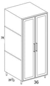 U367828 - Shaker White - Outdoor Tall Cabinet - Butt Doors - Special Order