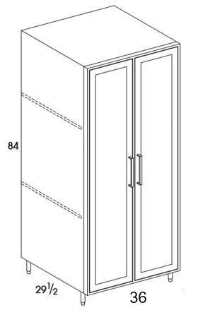 U368428 - Shaker White - Outdoor Tall Cabinet - Butt Doors - Special Order