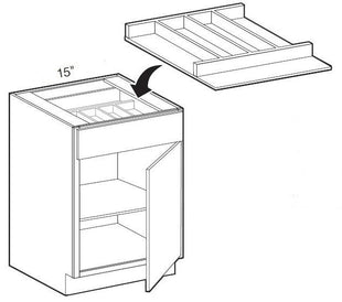 UTD15 - Manhattan High Gloss White - 15" Utensil Tray Divider