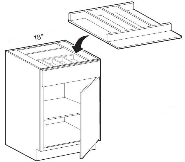 UTD18 - Manhattan High Gloss White - 18" Utensil Tray Divider