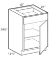 VB1221R - Glasgow Polar White - Vanity Base 12" - Single Door/Single Drawer - Hinges On Right