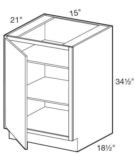 VB1521FHL - Manhattan High Gloss Metallic - Vanity Base Full Height Doors 15" - Single Door - Hinges On Left