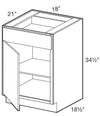VB1821L - Glasgow Polar White - Vanity Base 18" - Single Door/Single Drawer - Hinges On Left