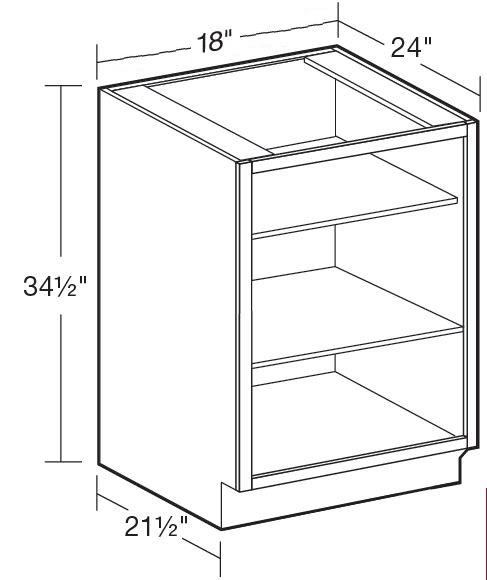 VB1821ND - Glasgow Mythic Blue - Vanity Base No Door 18" - Interior Finished To Match Frame