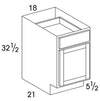 VB18UD - Berwyn Opal - UD Vanity Base Cabinet - Single Door/Drawer - Special Order