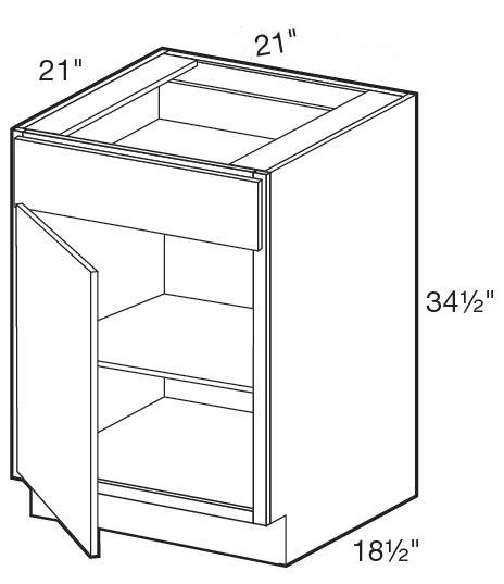 VB2121L - Glasgow Mythic Blue - Vanity Base 21" - Single Door/Single Drawer - Hinges On Left