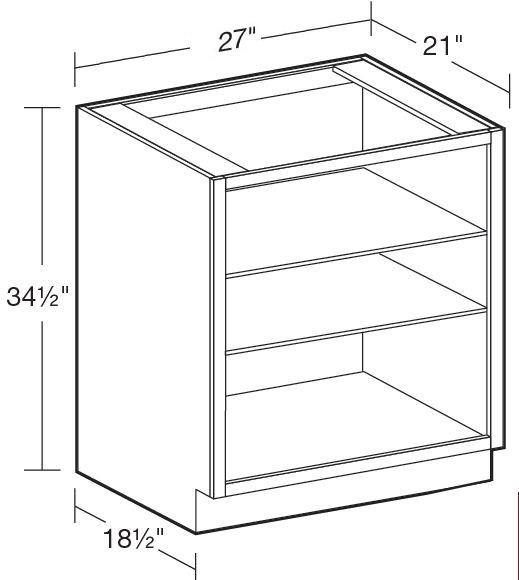 VB2721ND - Glasgow Mythic Blue - Vanity Base No Door 27" - Interior Finished To Match Frame