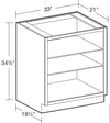 VB3321ND - Glasgow Polar White - Vanity Base No Door 33" - Interior Finished To Match Frame
