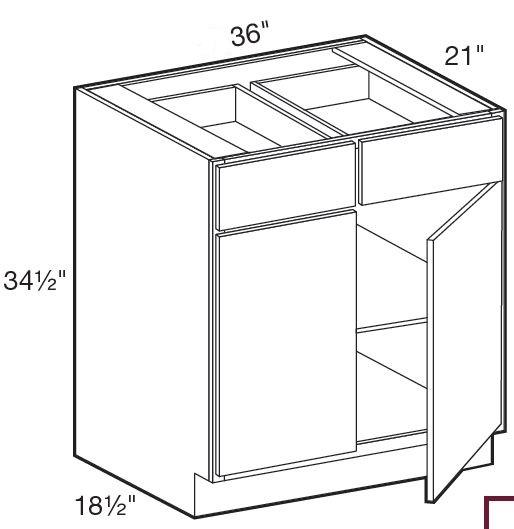 VB3621 - Glasgow Mythic Blue - Vanity Base 36" - Double Door/Double Drawer