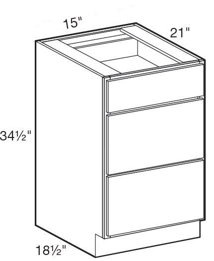 VBD1521 - Glasgow Mythic Blue - Vanity Base Drawer 15" x 21" - Triple Drawer