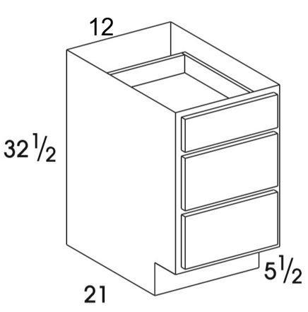 VDB12UD - York White - UD 4 Drawer Vanity Base - Special Order