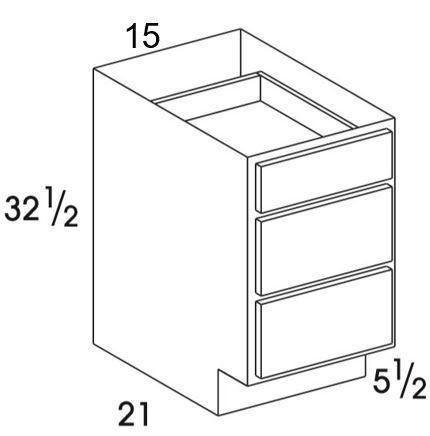 VDB15UD - York White - UD 4 Drawer Vanity Base - Special Order