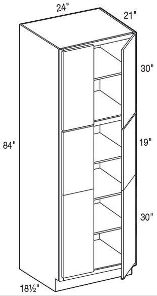 VLC242184 - Norwood Deep Onyx - Vanity Linen Cabinet 24"x21"x84" - Double Doors
