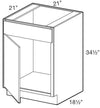 VSB2121L - Glasgow Polar White - Vanity Sink Base 21" x 21" - Single Door/Single False Front - Hinges On Left