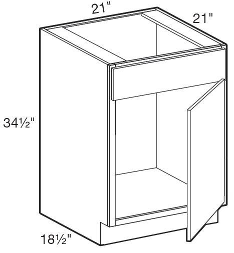 VSB2121R - Glasgow Polar White - Vanity Sink Base 21" x 21" - Single Door/Single False Front - Hinges On Right