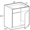 VSB3621 - Glasgow Polar White - Vanity Sink Base 36" x 21" - Double Door/Double False Fronts