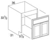 VSB36REMUD - York Grey - UD Removable Front Vanity Sink Base - Butt Doors - Special Order