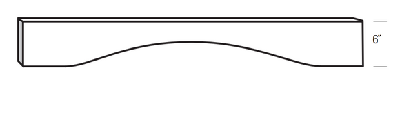 VAR48 - Concord Pebble Gray - Arched Valance - 3/4" thick 6" wide 48" long with Arch