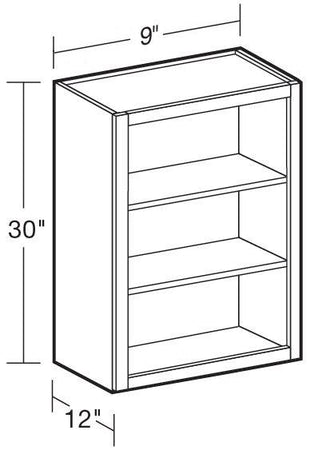W0930ND - Hawthorne Cinnamon - Wall 9"x30"-No Door - Interior Finished To Match Frame