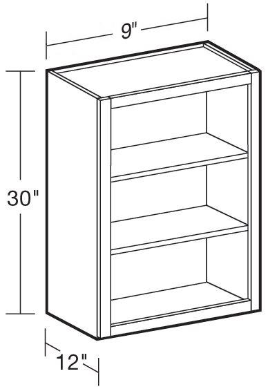 W0930ND - Manhattan High Gloss White - Wall 9"x30"-No Door - Interior Finished To Match Frame