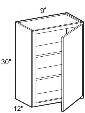 W0930R - Manhattan High Gloss White - Wall 9" x 30" - Single Door - Hinges On Right