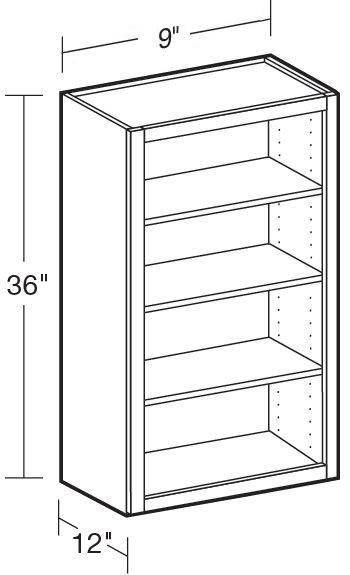 W0936ND - Manhattan High Gloss White - Wall 9"x36"-No Door - Interior Finished To Match Frame