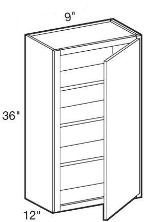 W0936R - Manhattan High Gloss White - Wall 9" x 36" - Single Door - Hinges On Right