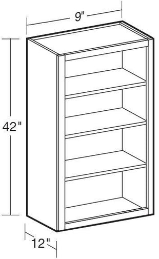 W0942ND - Nantucket Polar White - Wall 9"x42"-No Door - Interior Finished To Match Frame