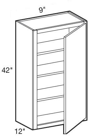 W0942R - Manhattan High Gloss White - Wall 9" x 42" - Single Door - Hinges On Right