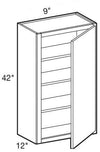 W0942R - Glasgow Polar White - Wall 9" x 42" - Single Door - Hinges On Right