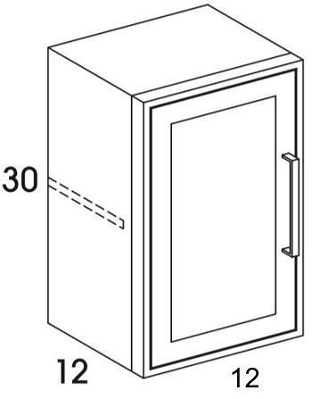 W1230L - Shaker White - Outdoor Wall Cabinet - Single Door - Special Order