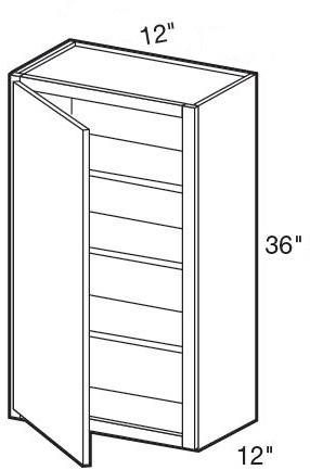 W1236L - Manhattan High Gloss White - Wall 12" x 36" - Single Door - Hinges On Left