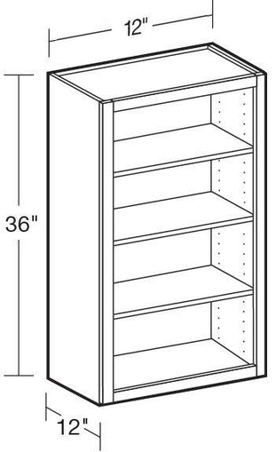 W1236ND - Manhattan High Gloss White - Wall 12"x36"-No Door - Interior Finished To Match Frame