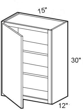 W1530L - Norwood Deep Onyx - Wall 15" x 30" - Single Door - Hinges On Left