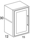 W1530L - Shaker Ash - Outdoor Wall Cabinet - Single Door - Special Order