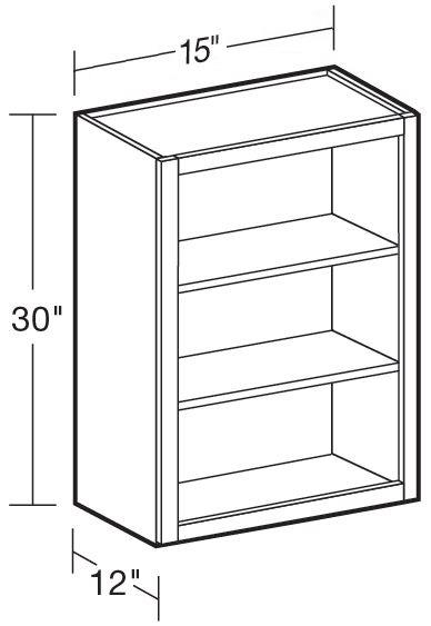 W1530ND - Manhattan High Gloss White - Wall 15"x30"-No Door - Interior Finished To Match Frame