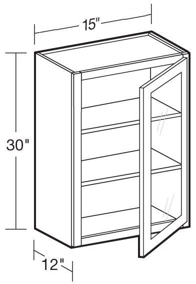 W1530PFGR - Hawthorne Cinnamon - Wall 15"x30" - Single Door Prepped For Glass - Hinges On Right