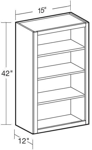 W1542ND - Waterford Vivid White - Wall 15"x42"-No Door - Interior Finished To Match Frame