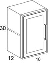 W1830L - Shaker Ash - Outdoor Wall Cabinet - Single Door - Special Order