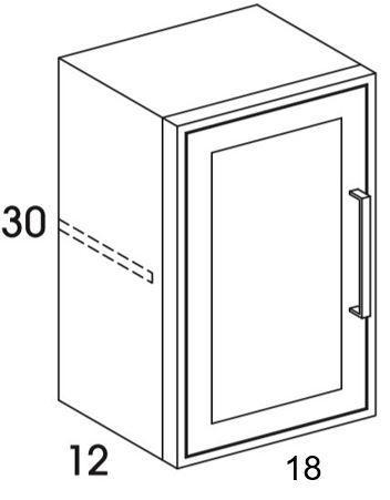 W1830L - Shaker White - Outdoor Wall Cabinet - Single Door - Special Order