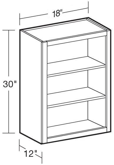 W1830ND - Manhattan High Gloss White - Wall 18"x30"-No Door - Interior Finished To Match Frame