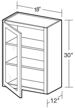 W1830PFGL - Napa Blended Cream - Wall 18"x30" - Single Door Prepped For Glass - Hinges On Left