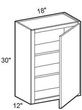 W1830R - Manhattan High Gloss White - Wall 18" x 30" - Single Door - Hinges On Right