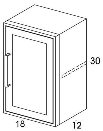 W1830R - Shaker White - Outdoor Wall Cabinet - Single Door - Special Order