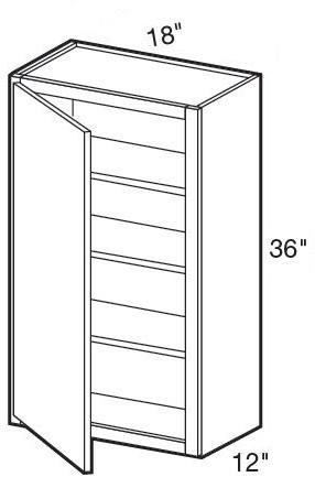 W1836L - Norwood Deep Onyx - Wall 18" x 36" - Single Door - Hinges On Left