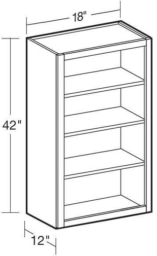 W1842ND - Glasgow Deep Onyx - Wall 18"x42"-No Door - Interior Finished To Match Frame